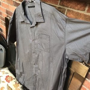 Sean John Gray Short Sleeves Button Down